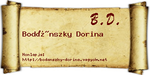 Bodánszky Dorina névjegykártya